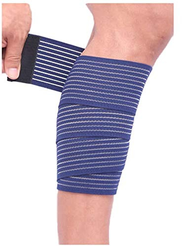 elastrap Bande Bandage de compression lymphoedeme Lymphologie Maladie de la lymphe - Manchons Corps Pied Cheville Jambe Cuisse Bras Mains Coude (BANDE MOLLET BLEU 180x7,5 cm)