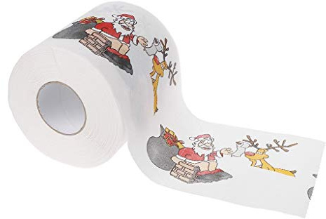 Toilettenpapier mit Weihnachtsmann-Hirsch-Motiv, 2 Lagen, 240 Blätter, Heim- und Büro-Dekoration