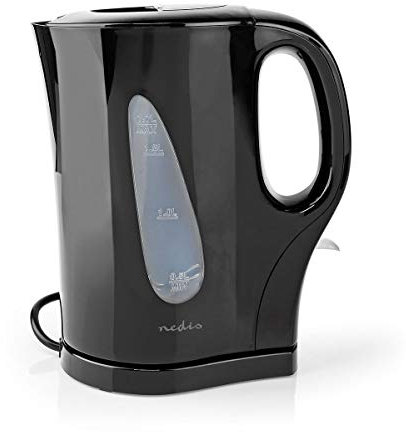 NEDIS KAWK115EBK Hervidor Eléctrico | 1,7 l | Plástico | Negro | Protección Hervir en seco