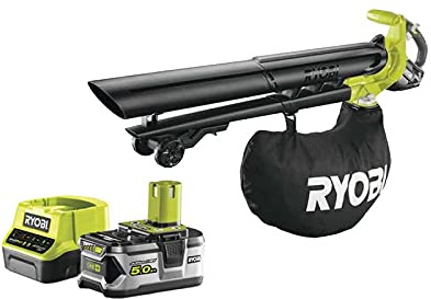 Pack RYOBI Souffleur aspiro-broyeur 18V One+ Brushless OBV18-1 Batterie 5.0Ah - 1 Chargeur Rapide 2.0Ah RC18120-150