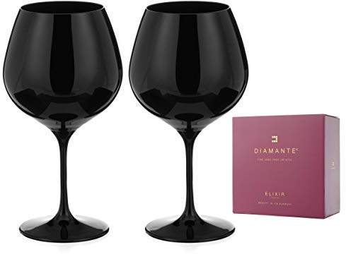 DIAMANTE Black Crystal Glasses - 'Ghost Black’ Collection (Gin Copas)