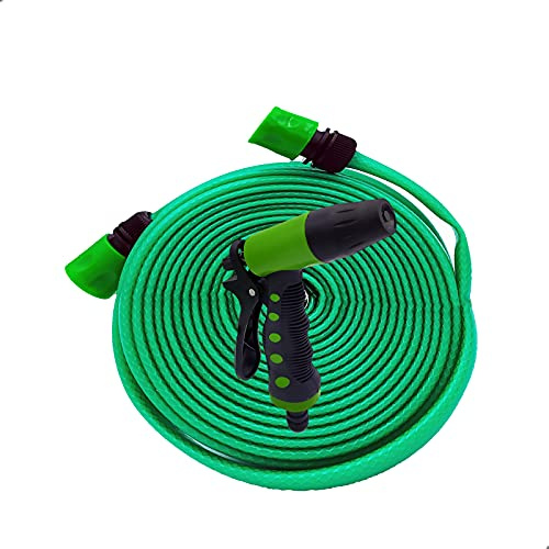 EUROXANTY Manguera de Riego con pistola | Para Regar tus Plantas | Manguera reforzada | Pulverizador de Riego | Con regulador de caudal | Mango ergonómico | 10 Metros