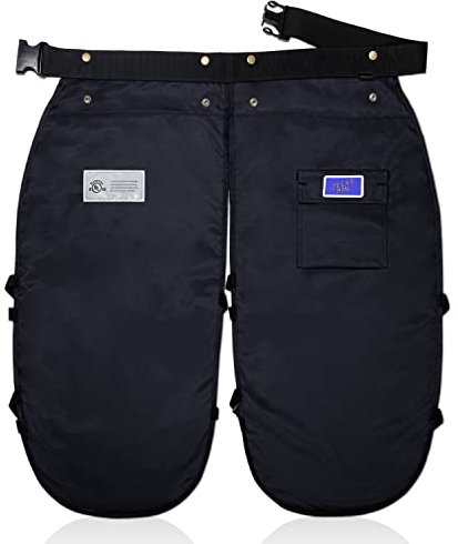 ZELARMAN Kettensägen-Chaps, Kettensägen-Sicherheitsschürze, Kettensägen-Schutzhose mit verstellbarem Gürtel und Tasche, Forstschutzausrüstung, (Polyester-Baumwolle) Schwarz, Medium: 36-38