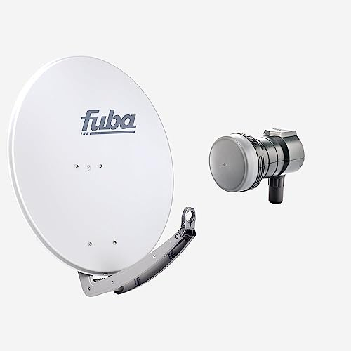 Fuba Sat Anlage 1 Teilnehmer | DAA 780 G Satellitenschüssel 80cm Alu hellgrau (Testergebnis: ausgezeichnet)* + Fuba DEK 117 Single LNB 1 Teilnehmer (DVB-S2, HDTV, UHD 4K/8K, 3D) mit LTE-Störfilter