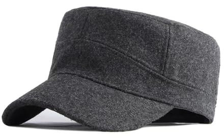 MUYAN vintermössa varm ull militärkeps dam/herr vinter armé keps cadet hat basebollkeps, GRÅ, 56/60