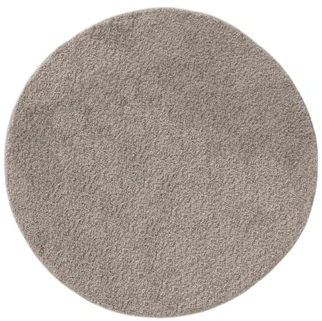 benuta Basic Hochflorteppich Soho - hellgrau ø 160 cm rund - Kuschelig Weicher Teppich im Minimalistischen Look - Pflegeleicht - Fußbodenheizung Geeignet
