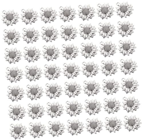 Anneome 100stücke Sonnenblumen Anhänger Charms Antike Legierung Diy Schmuckzubehör Basteln Bettelarmband Charms Für Armbänder Schlüsselanhänger