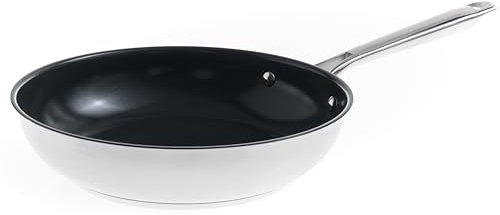 LACOR - 44320 - Padella in Acciaio Inox 18/10 Cucina, Padella Antiaderente in Ceramica PPG Fusion Pro, Adatta a tutti i Tipi di Fornelli Compresa l'Induzione, 100% Senza PFAS, Ø20cm