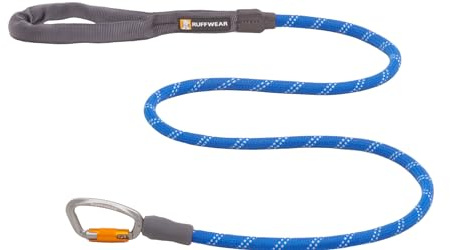 RUFFWEAR Knot-a-Leash Reflektierende Hundeleine, große, zugfreie 1,5 m Lange Hundeleine mit gepolstertem Griff, leichte und robuste Hundeleine, Anti-Tangle-Leine, S, Blue Pool