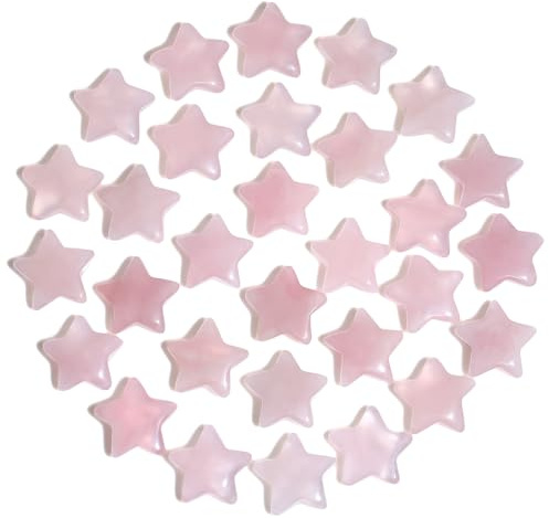 AWARDSEN 20 PCS Sternkristall, Rosenquarz Heilsteine Kristalle Set, Edelsteine Rosa Steine GlüCkssteine Kristall Star Crystal für Reiki Ornamente und Meditation