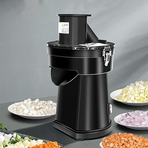 Cortadora y rallador de verduras en cubitos 4 en 1, pieza oblicua, 180 kg/h, 200 W, picadora eléctrica de verduras, trituradora de frutas con cuchillas para cortar en cubitos de 10 mm, redes de 2-4 mm