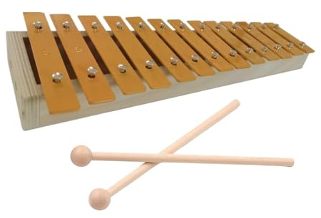 Xylophon-Instrument Professionell Für Anfänger 13 Noten Glockenspiel Klassische Holzfarbe Xylophon Metalltasten