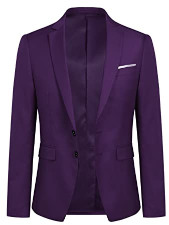 YOUTHUP Blazer Homme Slim Fit Formel Veste de Costume Mariage d'Affaires