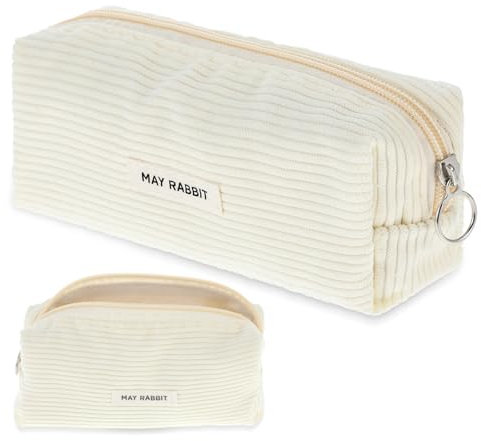 Thinp Federmäppchen,Mäppchen Cord Stoff,Federtasche Mädchen,Stiftetasche mit Reißverschluss,Schreibwaren Organizer Tasche,Tragbare Etui Stifte,Pencil Case Aesthetic,Schulmäppchen,für Schule Büro