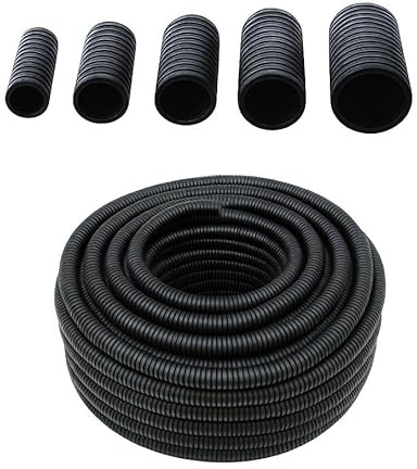 Megaa store Flexibles Leerrohr Wellrohr mit/ohne Zugdraht 750N M16 M20 M25 M32 M40 Kabelschutz ungeschlitzt Außenbereich UV-Beständigkeit (Ø 19 mm innen/Ø 25 mm außen / 25m mit Zugdraht)