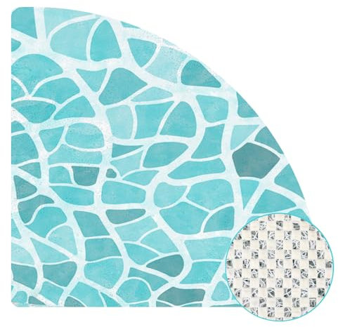 Tappetino da doccia antiscivolo triangolare, 60 x 60 cm, morbido comfort, di sicurezza, tappetino da bagno antibatterico, con fori di scarico, tappetino antiscivolo per vasca da bagno e zone umide