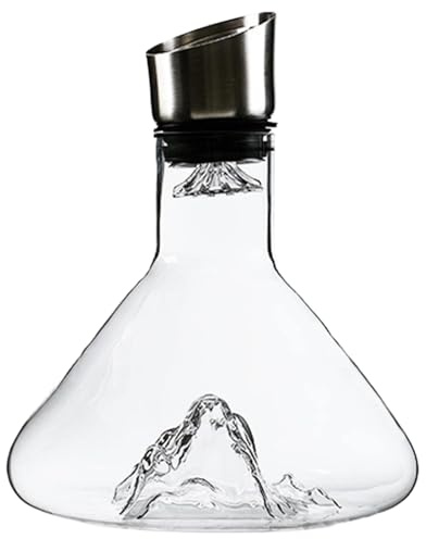 Weinkaraffe, 1.5L Dekanter Rotwein Mit Luftsprudler, Kristallglas Rotwein Karaffe, Kristall Wein Dekanter Mit Edelstahlfilter, Wein Spender Für Home Bar Weinliebhaber