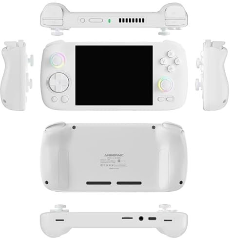 JOYARCH RG406H Retro Handheld Game Console, 4.0 Inch 640 * 480 RGB Lighting Portable Retro Handheld Video Games Player with Android 13 System & 9000+ Built-In Games (8+128G/White) 256G
