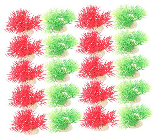 Toddmomy 20pièces Décoration Aquarium Plantes Aquatiques Artificielles Pour Réaliser Un Écosystème Naturel Votre Poissonnière De Vertes Rouges