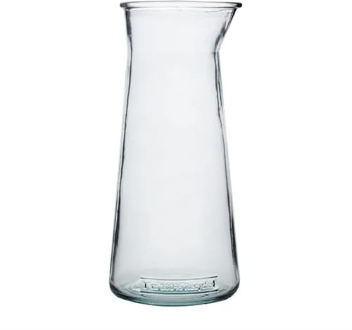 Olympia Recycled Glass Conical Carafe 1Ltr, Pack of 6 | Eco-friendly construction offers a rustic look to highlight organic wines, while the wide neck ensures effortless pouring.