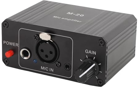 Bewinner 2 in 1 Mikrofon -Vorverstärker für Dynamische Kondensatormikrofone, 48 -V -Phantom -Leistungs -XLR -Ausgang, Hohe Verstärkung 27 DB Niedriger Rauschkreis, Compact Studio Podcast