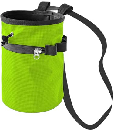 Chalkbag – tyngdlyftningshållare, justerbar höftrem | förvaringsväska med dragkedja, robusta tillbehör för klättring, discgolf, bouldering, pool, väggträning, träning och sport
