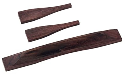 Go105 Archtop Gitarrenbrücke für Bassgitarre Braun | 3 Stück Ausführung, Mittlerer Steg mit Zwei Mustache Teilen, für Musikinstrumente