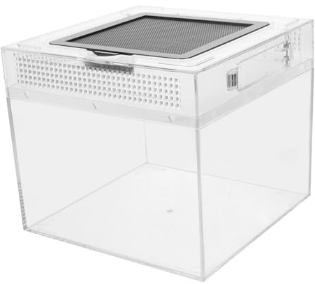 SOIMISS Caja Incubadora Transparente para Reptiles y Lagartos, Contenedor Práctico Resistente, Tamaño Pequeño para Hábitat de Tortugas, Anfibios y Mascotas Pequeñas, Uso en Terrarios