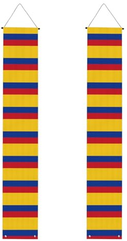 Drapeau de la Colombie - Bannière de porche pour remise de diplôme - Durable - Décoration de porte d'extérieur