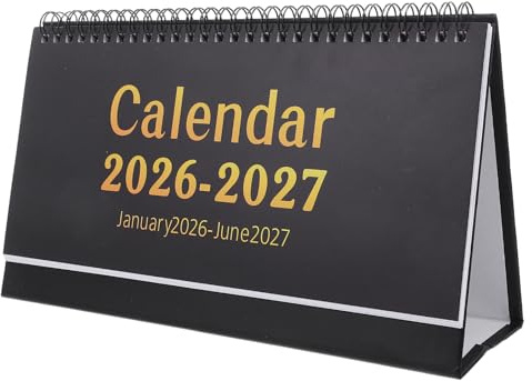 Cabilock Calendrier de Bureau Stable sur Pied Planificateur Mensuel Compact pour Bureau Calendrier Quotidien Pratique pour Enseignants et Professionnels