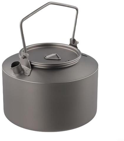 Bulevisiter Pure Ti Kettle – Bouilloire de camping ultra légère avec poignée pliable, pour la randonnée en plein air et les voyages, compatible avec la randonnée et la maison (style givré)
