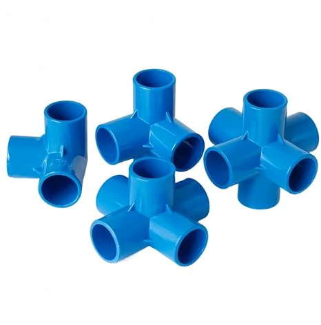 Conectores de PVC dimensionales de 3, 4 y 5 vías, con diámetro interior de 20 a 40 mm, for tuberías de suministro de agua, tubos en T de plástico iguales.(Blue 5-way,25mm)