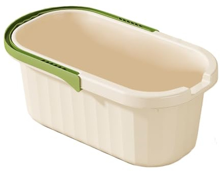 TAIZhiChen Seau à Essorer avec Poignée, Seau à Laver Les Serpillières Grande Capacité, Forme Rectangulaire Allongée en Plastique Renforcé, pour Balai Plat et Microfibre, Petit Vert