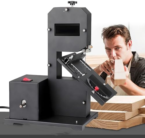 Mini Bench Saw for Woodworking DIY Projects, 70mm Cutting Height with 0-45° Bevel and Curve Cuts for Small Workshops