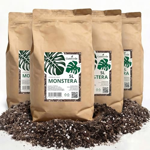 GuteErde Monstera Erde für Zimmerpflanzen und Garten - 20L Monstera Substrat für Pflanzen, Palmen, Blumen