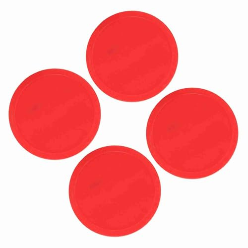 Haofy Air Hockey Puckar Plast Ersättningsset 4 Pack 75 Mm Röda Bord Hockey Puckar Lätta Speltillbehör för Hemmabord Spelrum Barn och Vuxna
