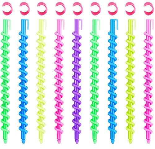 WILLBOND 40 Pieces Spiral Perm Rods Heatless Waves Hair Rollers Plastic Spiral Curl Rods Perm Wave Curlers Sticks Kit for Long Medium Short Natural Hair Women Styling Barber Hairdressing Salon Tool