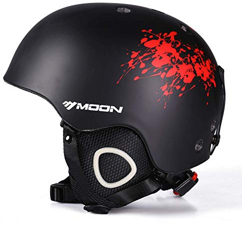 Ski & Snow Sports Helmet with Removable Thickened Earmuffs for Adult and Youth Women and Men Snowboarding Skiing Snowboard & Other Extreme Sports (Red Branch, Medium(55-58cm))