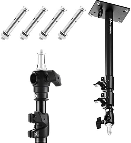 Selens 103m Camera Wall Ceiling Mount Boom Arm with 1/4 3/8 Thread Screw Metal Plate Bracket Holder Stand for Photography Photo Video Studio Strobe Flash Light Ringlight Monolight