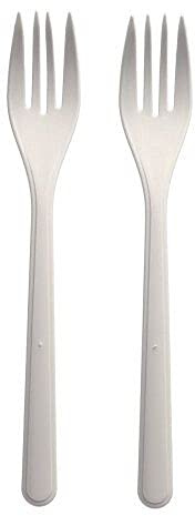 Haval Gabeln, Bio-PP 18,5 cm weiss extra stabil 96427 Mehrweggabeln wiederverwendbar, 50 Stück