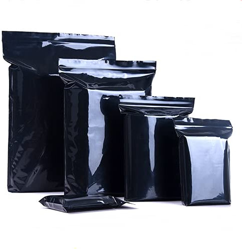 LIANYG Versandbeutel 100 Teile/los 12 Draht schwarz verschlossene Tasche Selbstversiegelung Plastiktüten Poly Reißverschlussbeutel Reißverschluss Schloss Aufbewahrungstasche Hüllsack 334