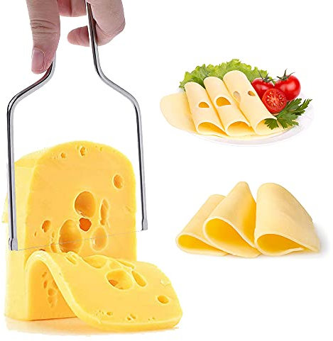 DiiD 2 X Simple Cheese Slicer, Hand Held Stainless Steel Cheese Wire Cutter for Block Cheese & Butter Easy to Use