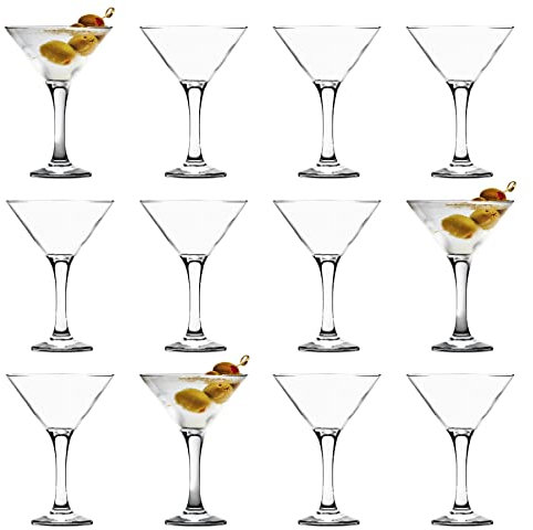 LAV 12x Clear 175ml Misket Martini Verres - Lave-Vaisselle Coffre-Fort Barre de fête Classique Champagne Espresso Cocktail Cocktail Coffret Cadeau