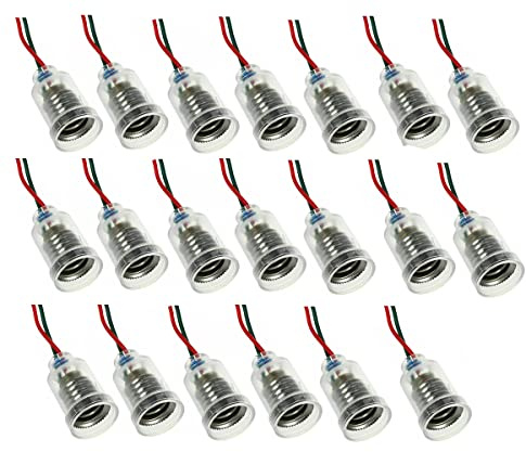 E10 Lampen Sockel LED Screw-Mount Klein Leuchtmittel-Halterung Fassung Mit Draht Light Base für Home Experiment Elektrischen Test Zubehör (20)