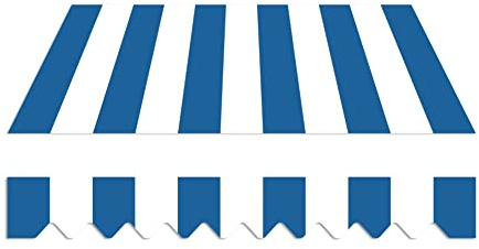 home Trends Markisenstoff Markise mit Volant 4 x 3 m Markisenbespannung ersatzstoff 387 x 300cm Balkon Markise wasserabweisend & Sonnenschutz Ersatz Markisentuch P2029