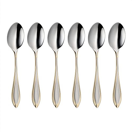 VILLA ITALIA Exklusives Teelöffel - Set Elegantes Besteck Set Tafelbesteck Chrom Edelstahl 6 Stück ACAPULCO