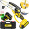 Mini Chainsaw Cordless 6 Inch Auto Oiler, Small Chainsaws Battery Powered with 4.0Ah Battery, Mini Chain Saw with Self Oiler & Strong Tool-Box, Handheld Chainsaw for Tree Trimming Wood Cutting