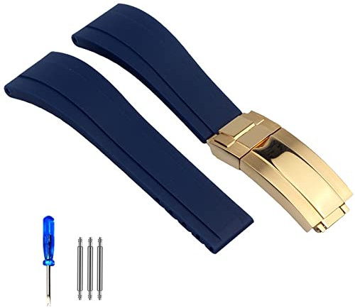BONOOL Gummi-Uhrenarmband für Rolex Tudor Armband Schwarz Blau Grün Wasserdicht Silikon Uhren Band Armband 20mm 21mm