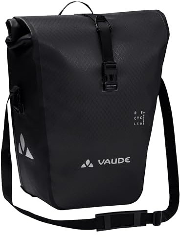 VAUDE Fahrradtasche für Gepäckträger Aqua Back Single (Rec), 1 x 24 L in schwarz, Hinterradtasche wasserdicht, Fahrrad Gepäckträgertasche hinten, einfache Befestigung – Made in Germany