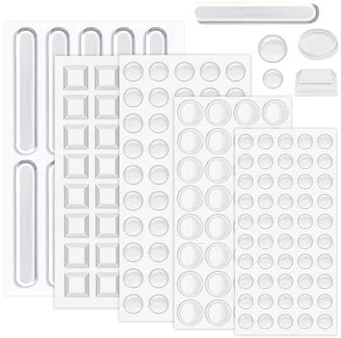 Leikedun 182 Pcs Adhesive Bumper Pads Clear Silicone Bumper Pads 5 Sizes | Rubber Feet for Furniture, Anti-Collision & Non-Slip Furniture Protection Pads, For Cupboard Cabinet Glass Picture Frames